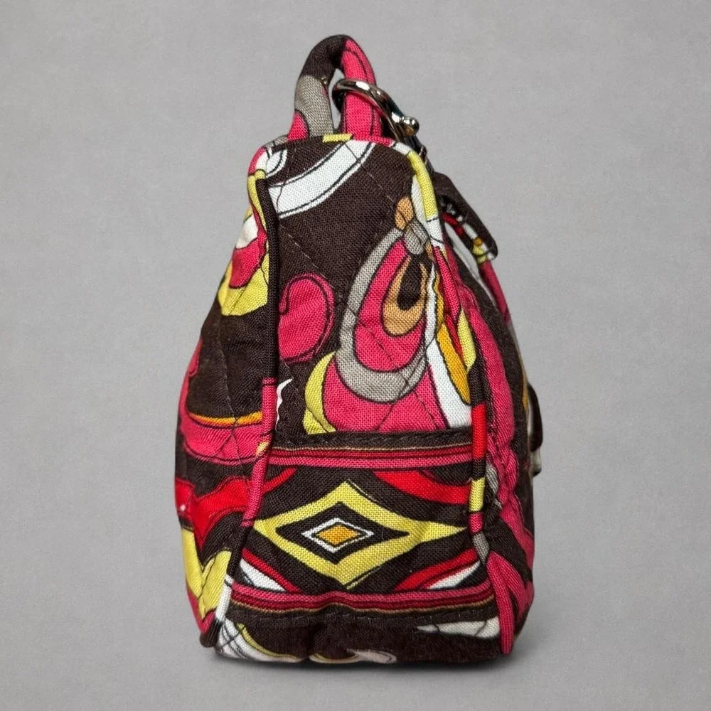 Vera Bradley Puccini Quilted Shoulder Bag Retired Brown Pink Yellow Y2K Purse